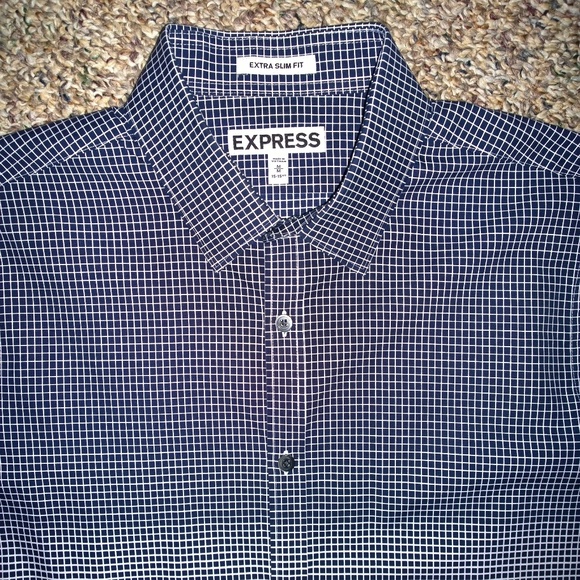 Men's EXPRESS Checkered Hombre Button-Up Shirt - Picture 4 of 6